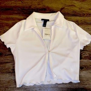 Forever21 cute white cream top size M I never wore it because it was a back up